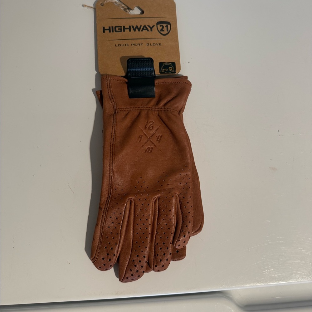 Men’s Brown Leather Motorcycle Gloves